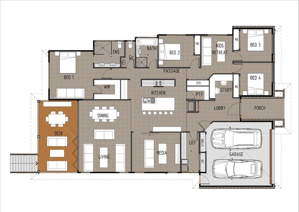 Home Designs - Vega - T4024 - Ground Floor
